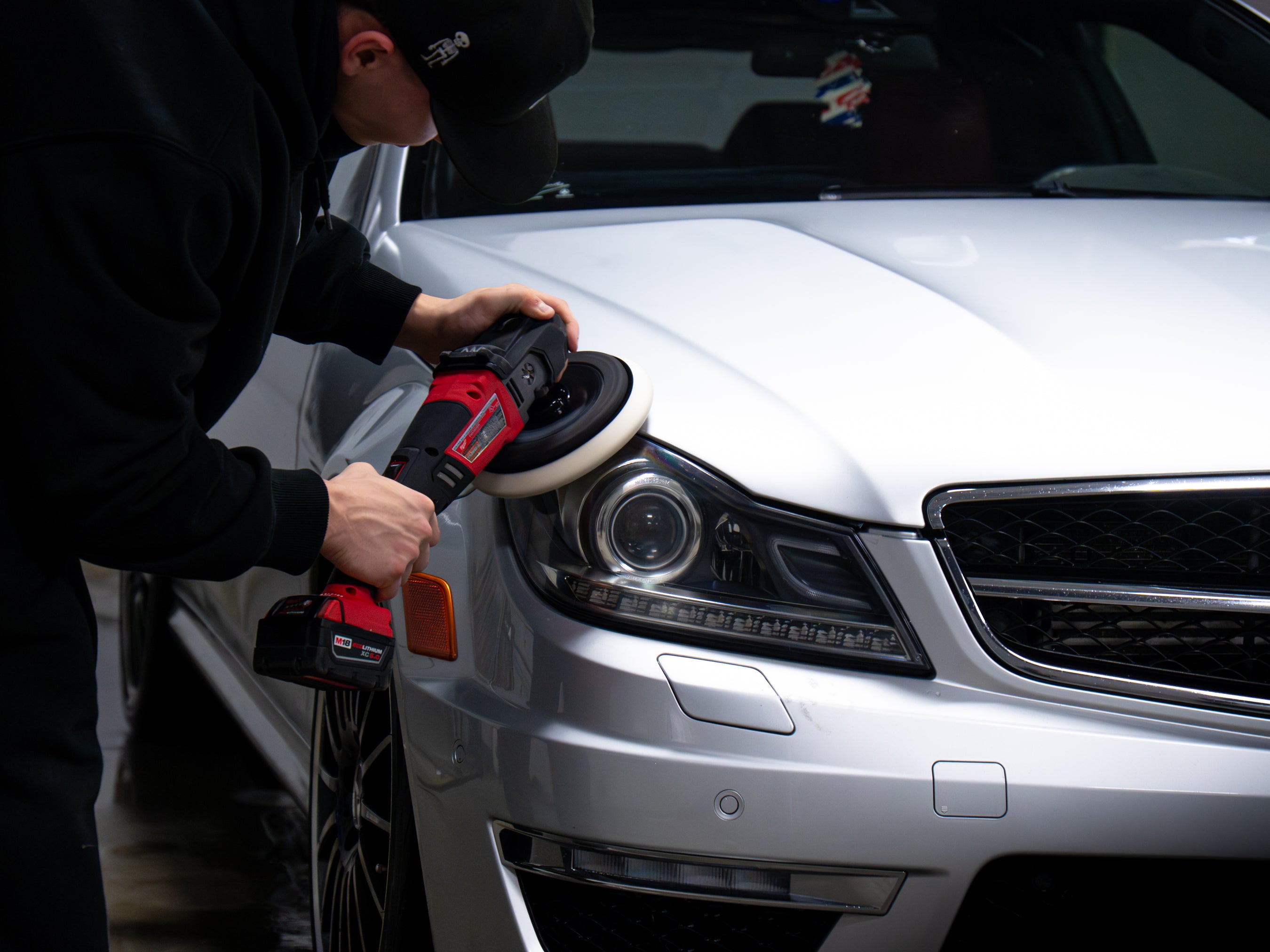 Exterior car detailing in Regina polishing vehicle paint and headlights