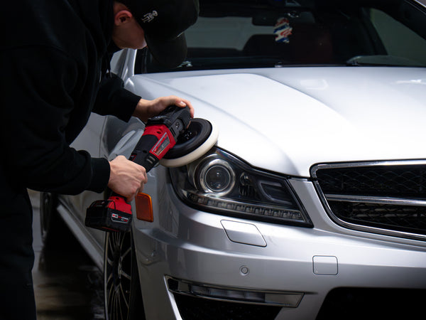 Exterior car detailing in Regina polishing vehicle paint and headlights